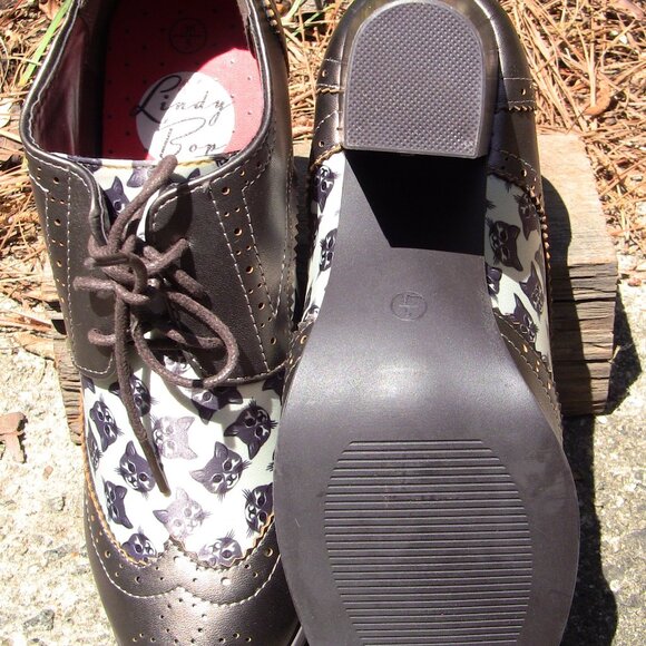 Lindy Bop Wingtip Cat Design 3 inch Heel Shoes NWOT - size UK 5/EU 38/US 7.5 - Picture 7 of 9